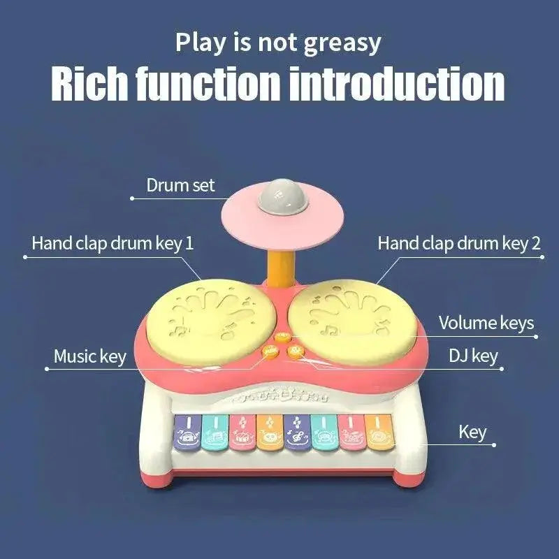 Kids Musical Instrument Set Baby Piano Drum Playset