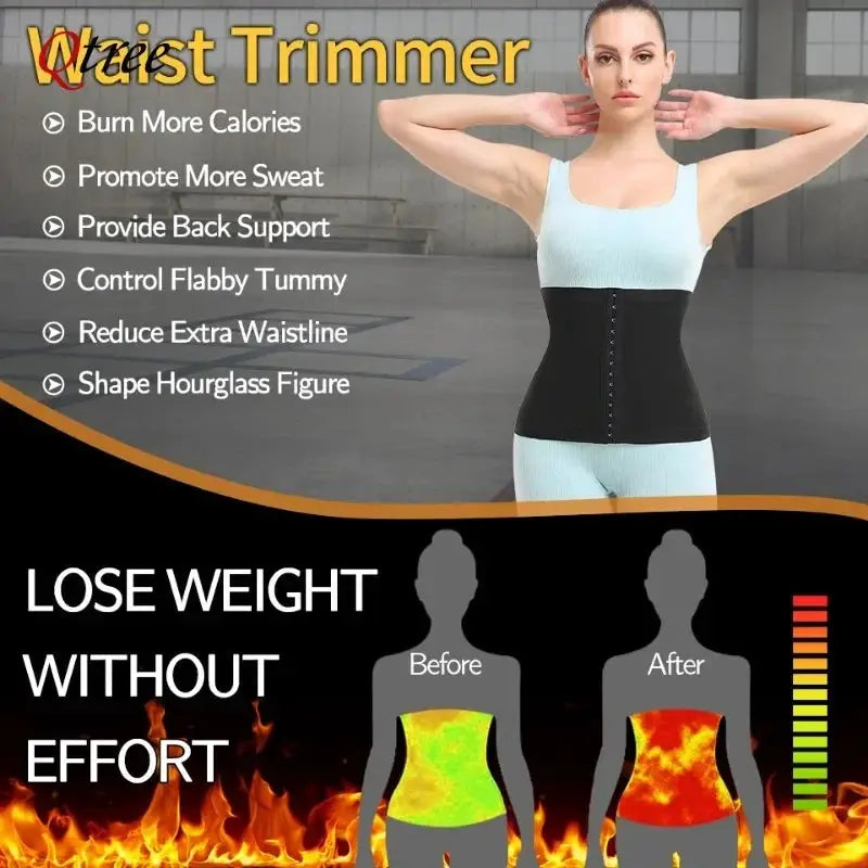 Qtree Sauna Waist Trimmer Belt For Women Tummy Control