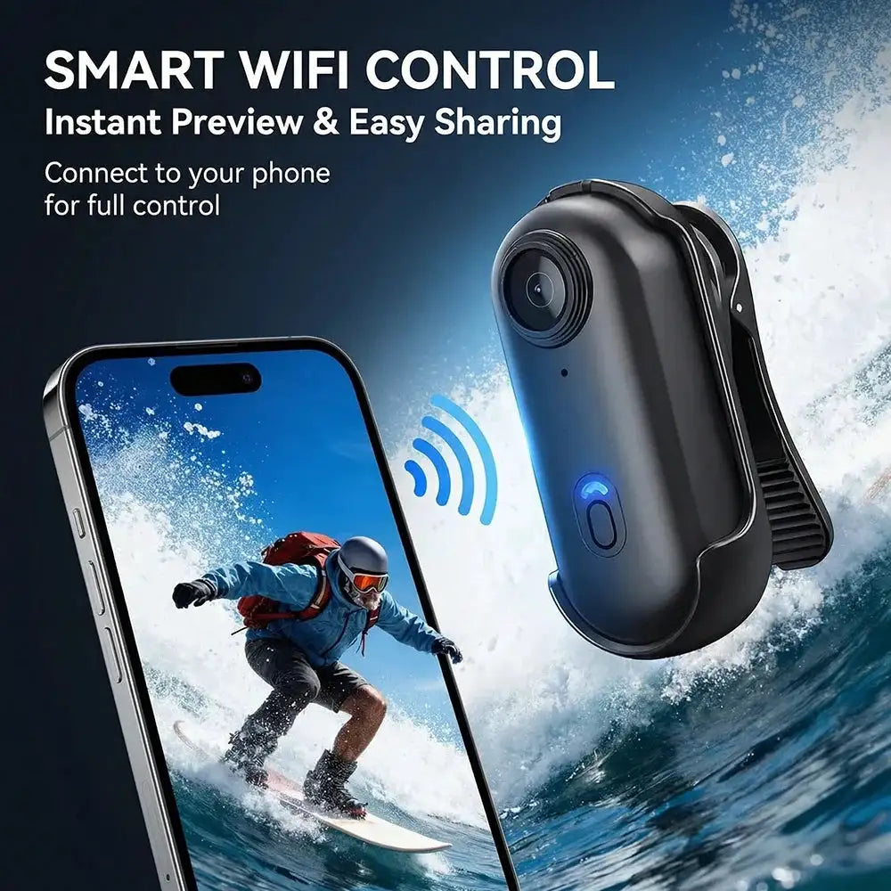 Mini 1080P/ 4K Pocket Magnetic POV Vlog Cam Body Chest Recorder Wireless WiFi Waterproof Action Camera Helmet Bicycle Sports