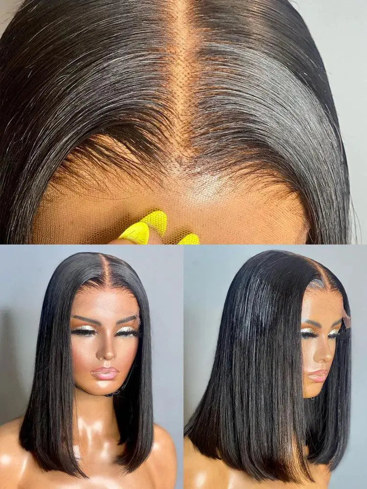 Premium 13x4 Lace Front Glueless Remy Short Bob Wig