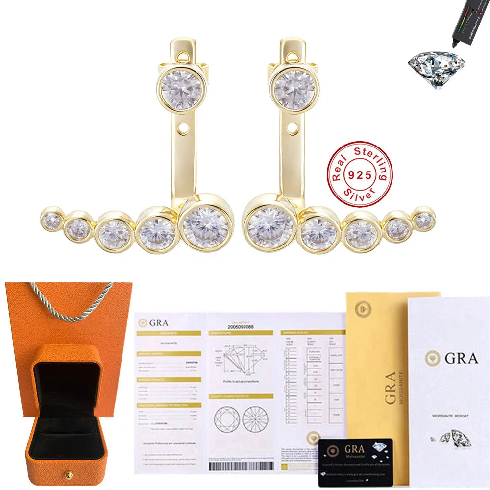 Moissanite Stud Earrings in Sterling Silver Cbtb — product view 6