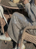 Sequin Maxi Skirt: Glamorous High Waist Glitter Elegance