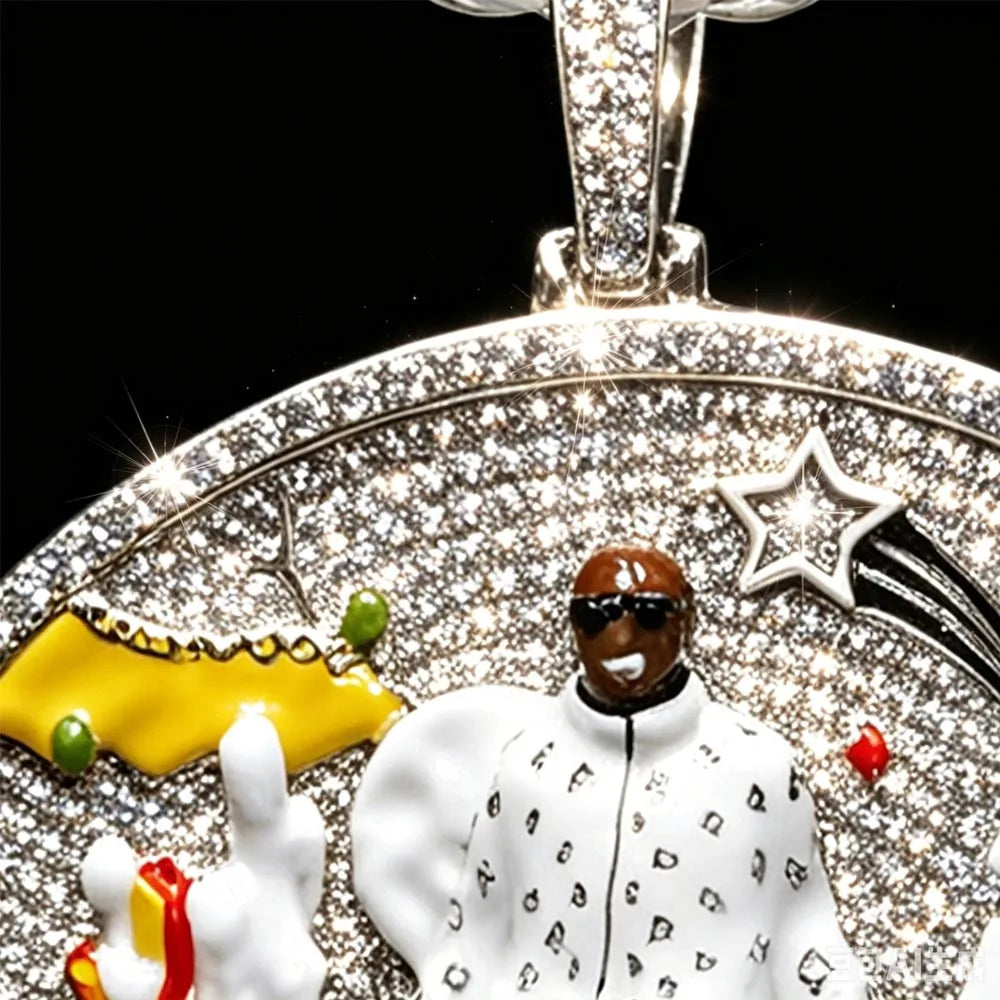Iced Out Rocket Pendant Micro
