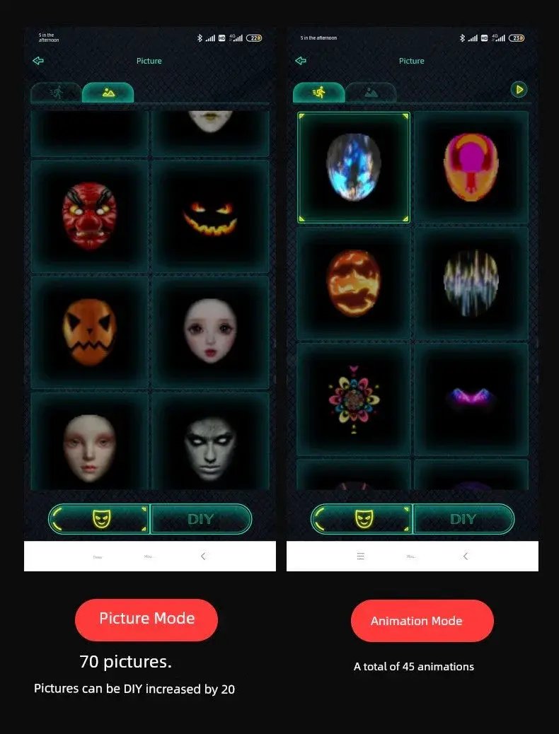 Programmable LED Mask for Festival Goers — product view 9