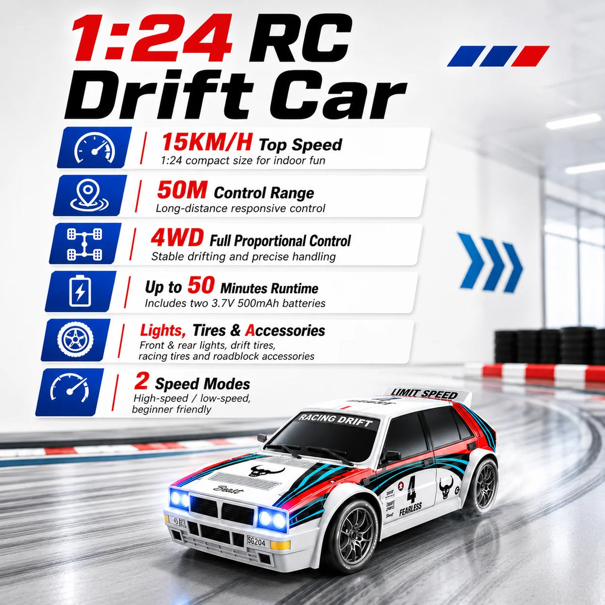 ZNLYRION RC Drifting Race Car Scale Wheel Drive Adjustable — product view 8
