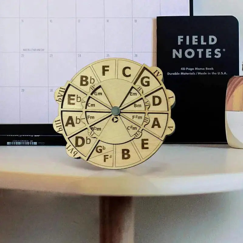 Wooden Circle Of Fifths Wheel For Musicians Melodies