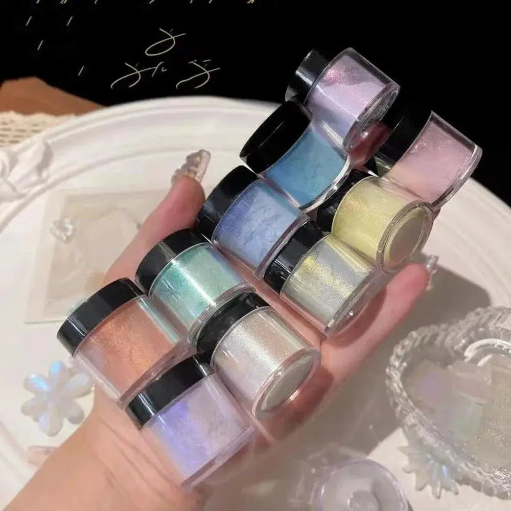 Aurora Rainbow Neon Shimmer Nail Art Powder Kit Set For Glam