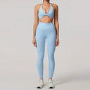 Yoga Set Women Breathable Hearuisavy Cross Bra