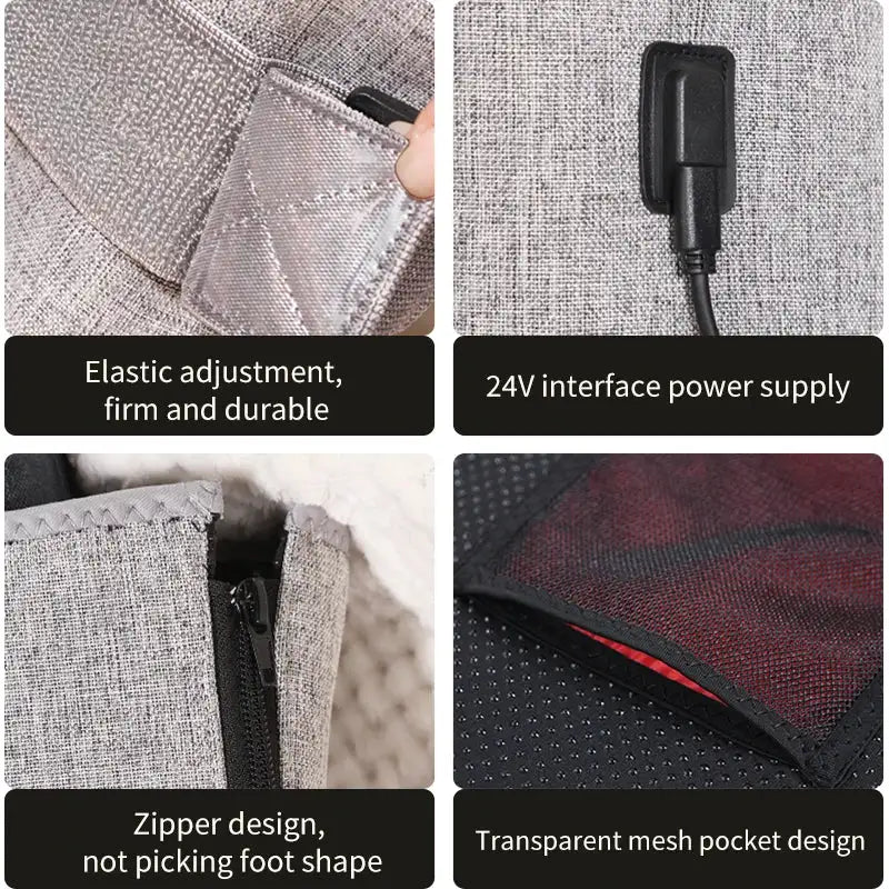 Full-Wrap Heated Leg Foot Support Winter Warmer Red Light Foot Massage Muscle Relaxation Anti-fatigue Relief Pain