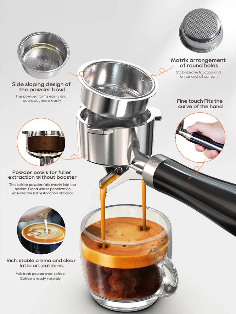HiBREW Semi Automatic Espresso Coffee Machine Temperature Adjustable — product view 5