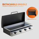 BTU Propane Gas Grill – sq.in Flat Top, Weather-Resistant Hood