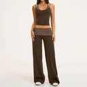 Fitness Set Women Stripes Polka Dot Capri