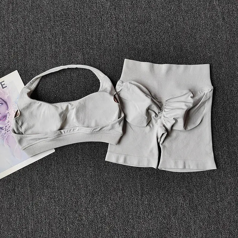 Peach High Waist Yoga Set Hip Lift Wicking — product view 11