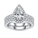 3Ct Pear Moissanite Wedding Ring Set