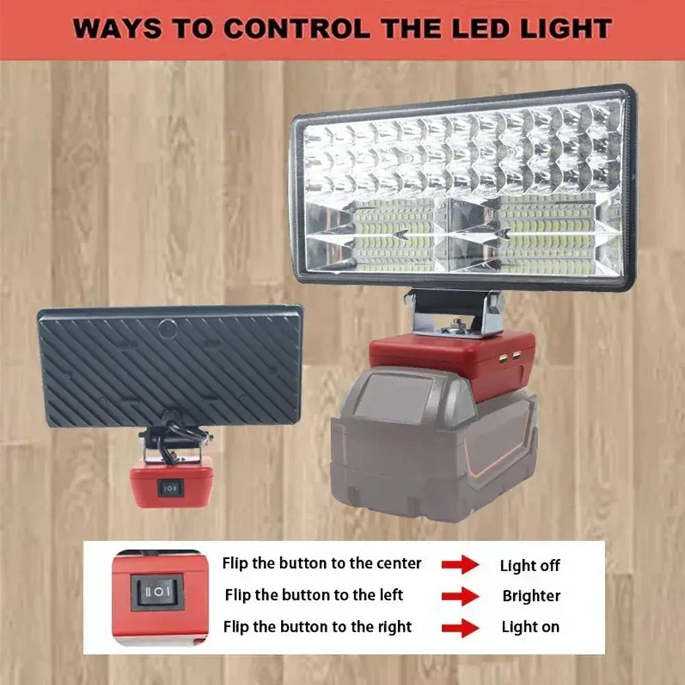 8 Inch LED Work Light Torch Compatible With Makita Tool
