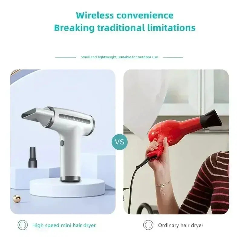 Portable Wireless Hair Dryer 11000RPM 4 In 1 Travel