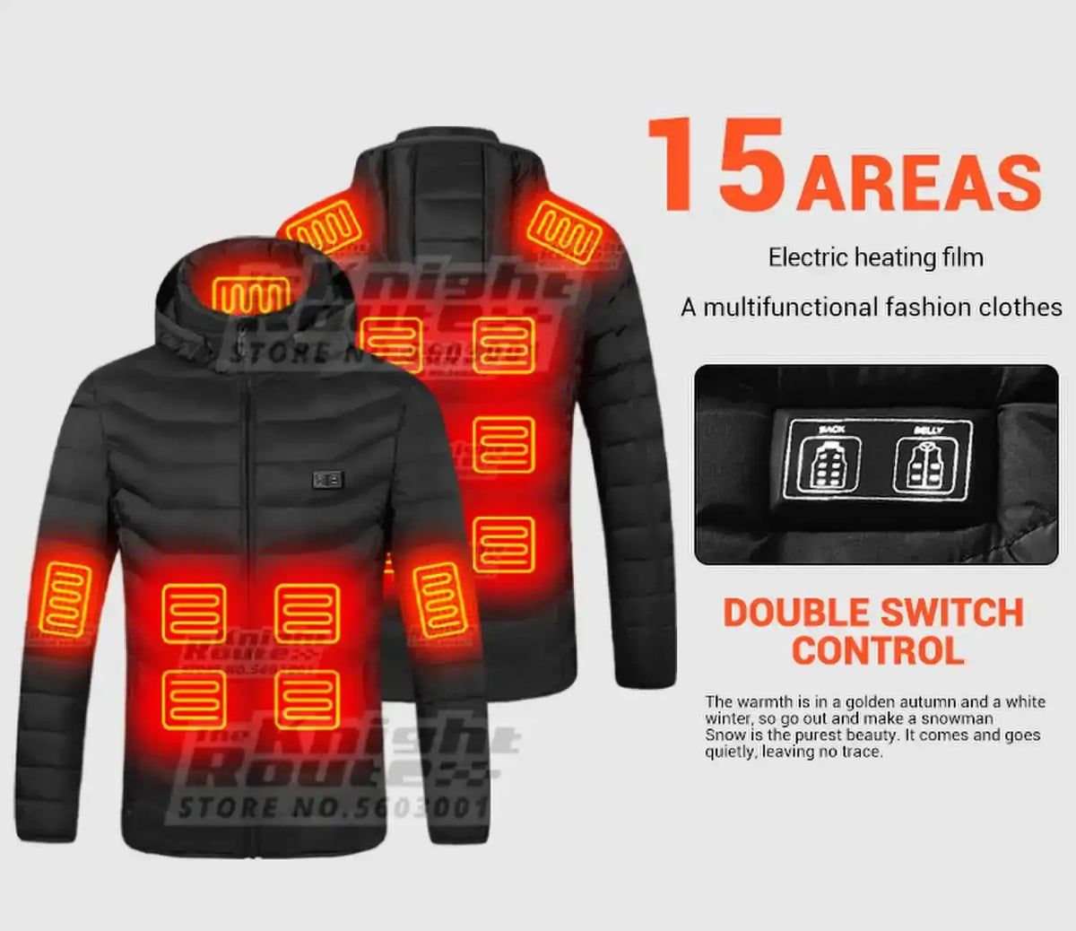 Heated Jacket for Outdoor Winter Wear — product view 14