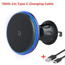 Magnetic Car Wireless Charger With RGB LED Lights For iPhone Holder Mount