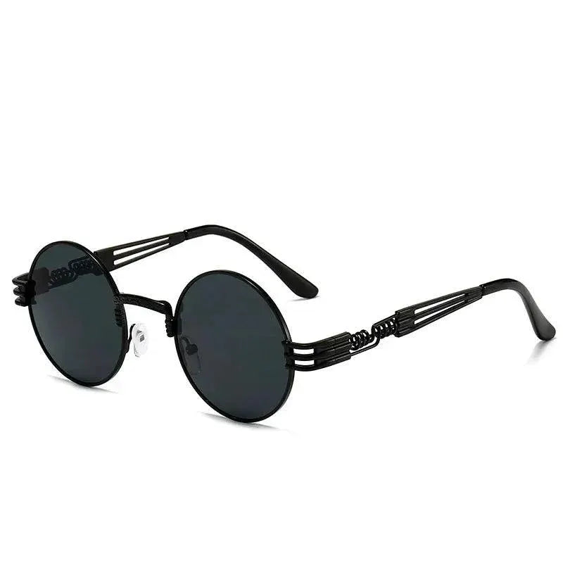 Unisex Gothic Red Steampunk Round Sunglasses UV400
