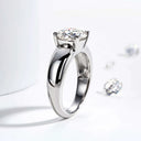 Moissanite Engagement Ring Sterling Silver