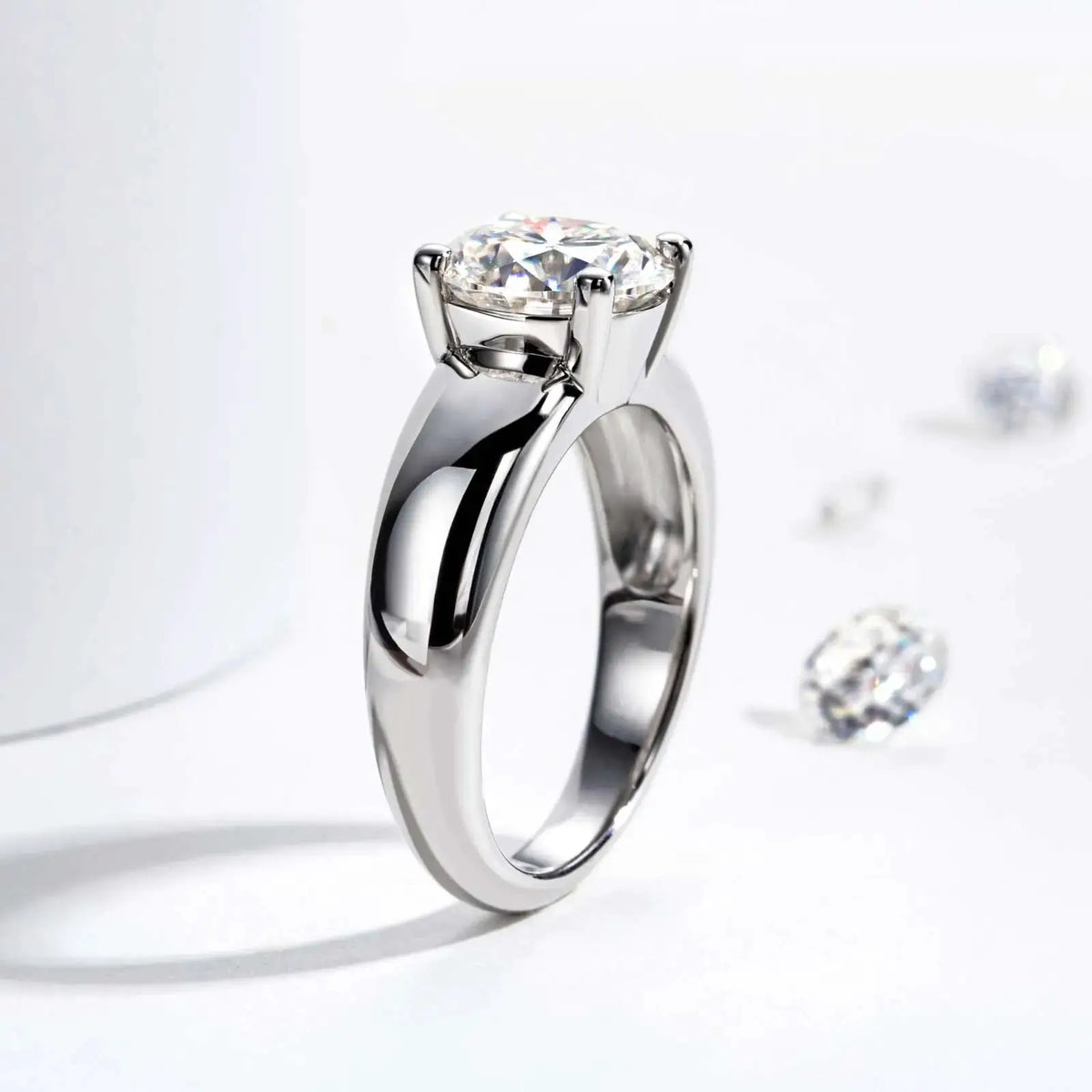 Moissanite Engagement Ring Sterling Silver — product image 3