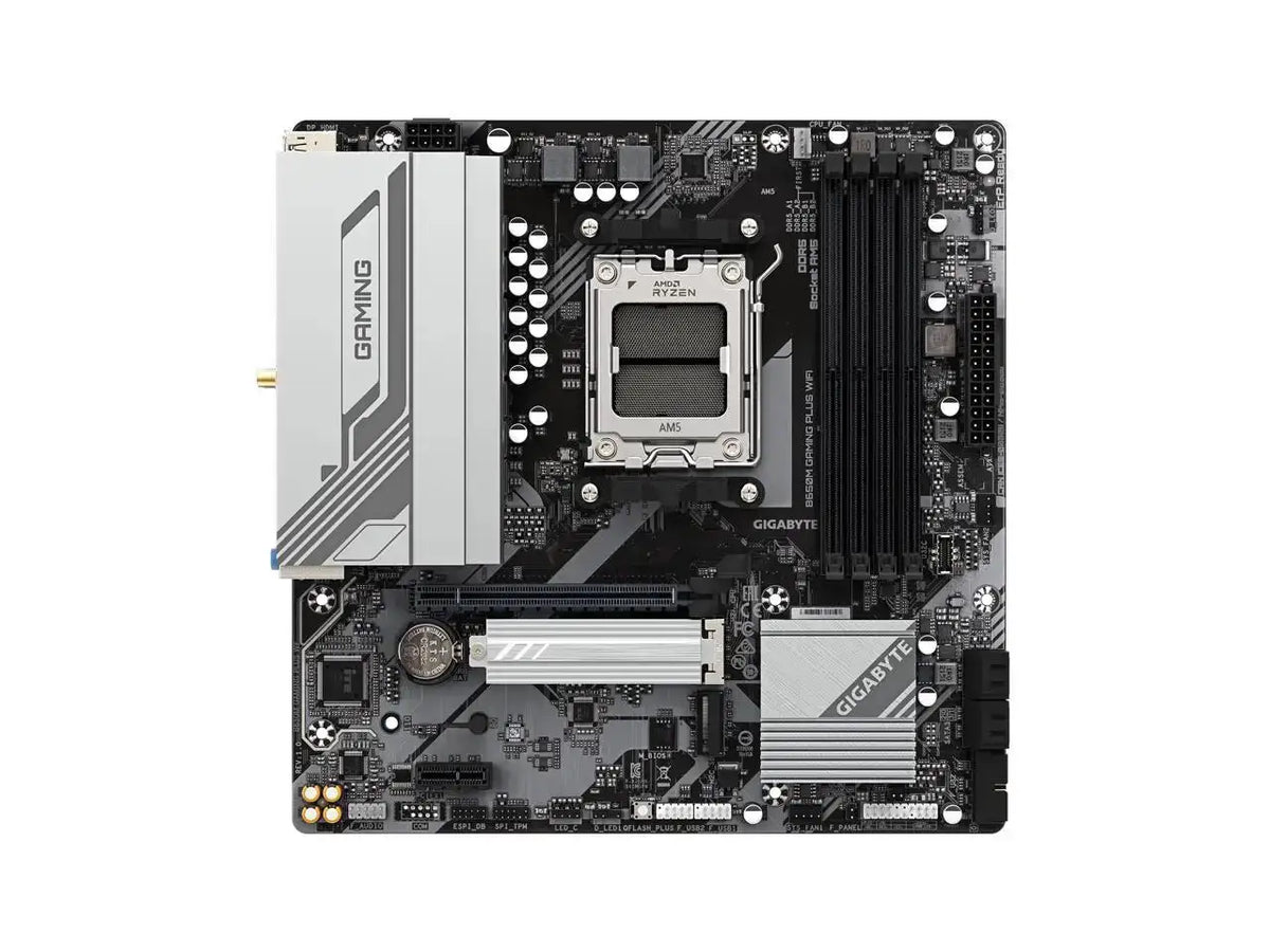 GIGABYTE B650M GAMING PLUS WIFI AM5 LGA 1718 AMD B650 M-ATX, DDR5, PCIe 4.0 M.2, PCIe 4.0, USB 3.2 Gen 1 Type-C, Wi-Fi 6E, 2.5GbE LAN