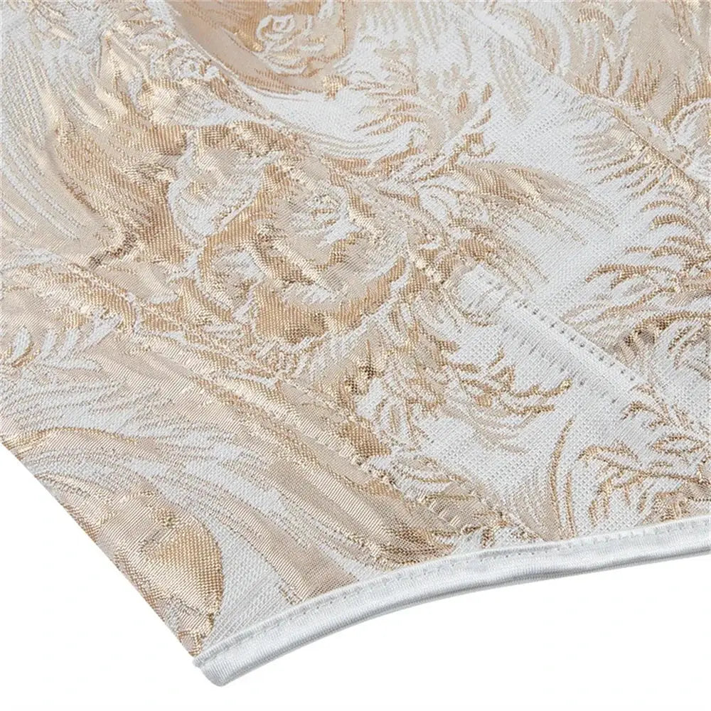 Women Overbust Corsets Crop Tops Golden Printed Bustiers