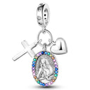 Charm Beads Sterling Silver Pink