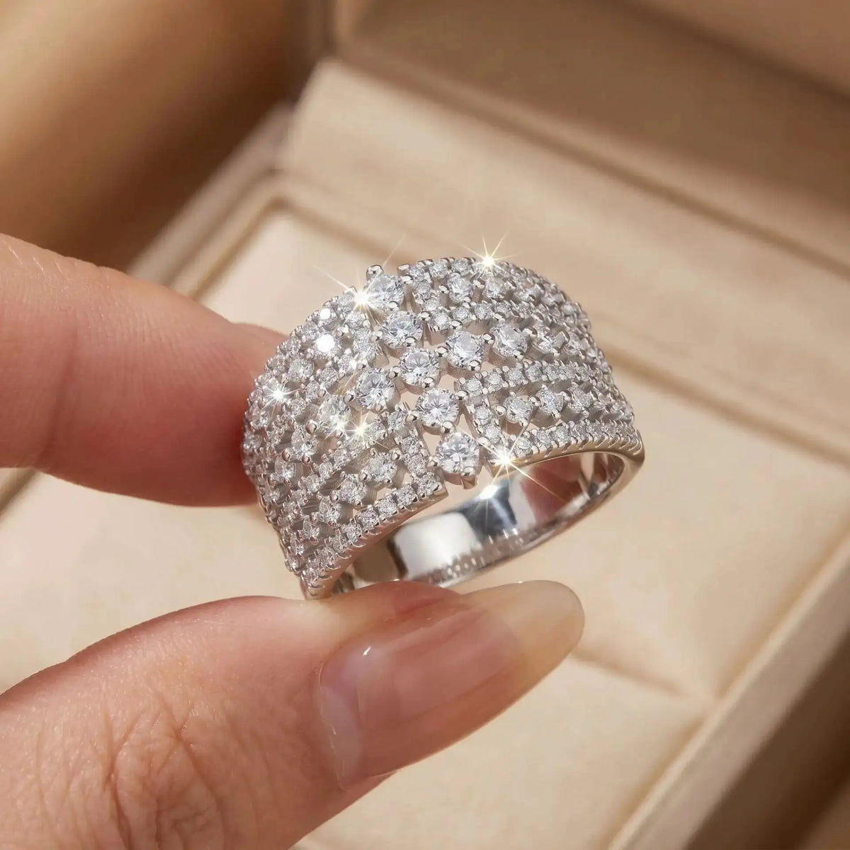 Elegant Sterling Silver Silver Moissanite Ring Ballet — product image 1