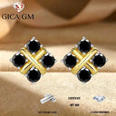 Moissanite Earrings In Sterling Pair