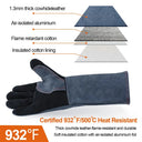 Long-Cuff Leather Welding Work Gloves