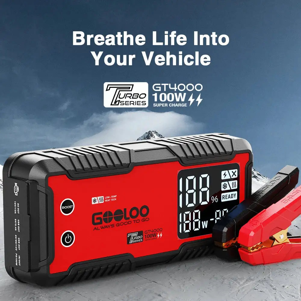 GOOLOO 20000mAh Car Jump Starter 12V Car Battery 4000A Peak Current Portable Charger Portable Power Bank for Emergency Device