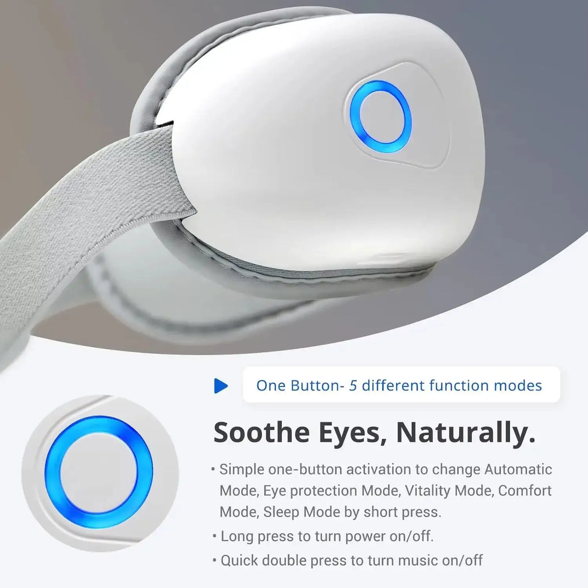 Smart Eye Massager Eye Mask Airbag Compression Vibration Foldable Eye Care Device Relaxation Massage Tool for Home Office