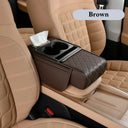 Car Armrest Pad - Raised Comfort And Cup Storage.