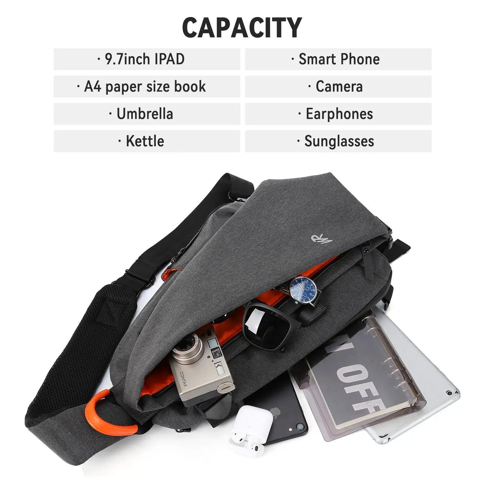 Anti Theft Crossbody Sling Bag For Men Women Travel Gear