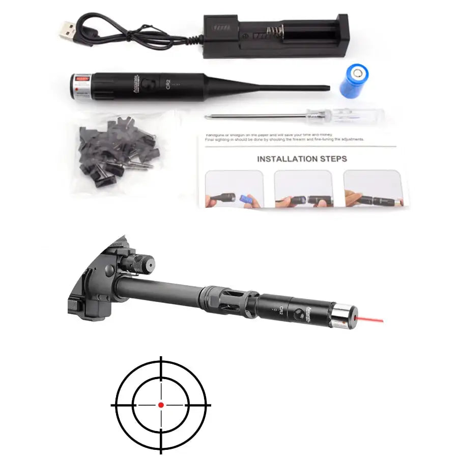 Rifle Laser Bore Sight Scope Laser Boresighter Caliber .22 to .78 Laser Collimador