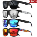 Square Sunglasses For Men Women - UV400 4 Pcs Set