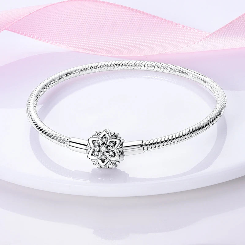 Bracelet Sterling Silver Snowflake Heart