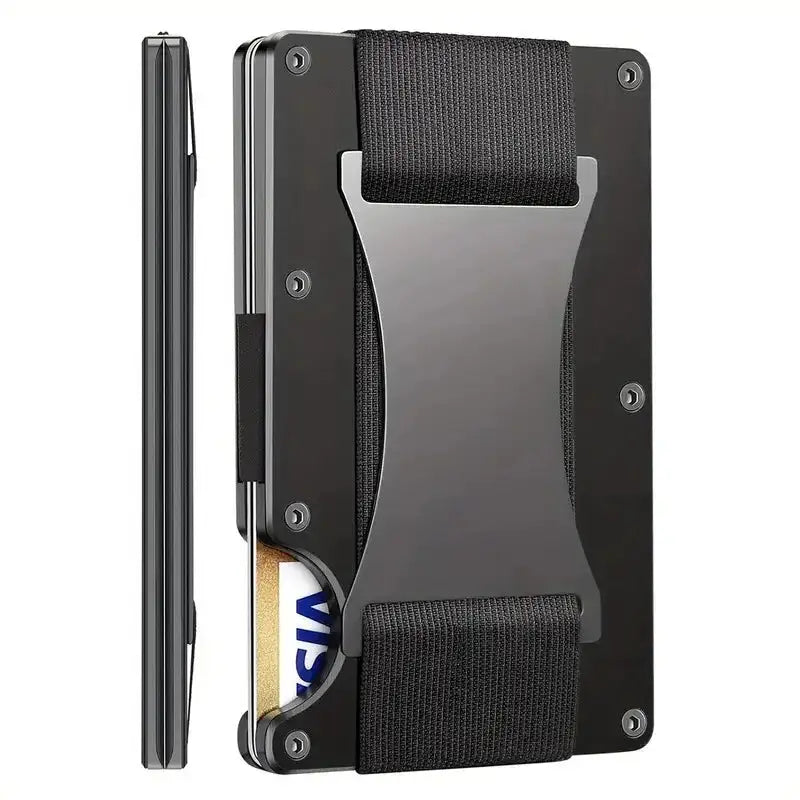 New Slim Fashion RFID Protection Card Holder Men Women Aluminum Wallet Elasticity Back Pouch ID Credit Case Unisex Travel Purse