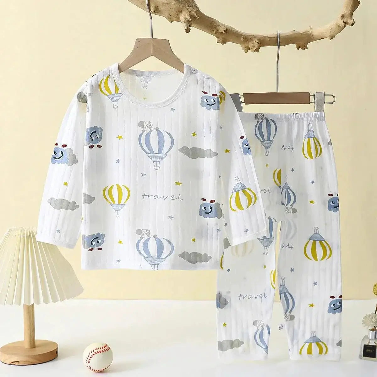 Soft Cotton Kids Pajama Set Cute Cartoon Sleepwear