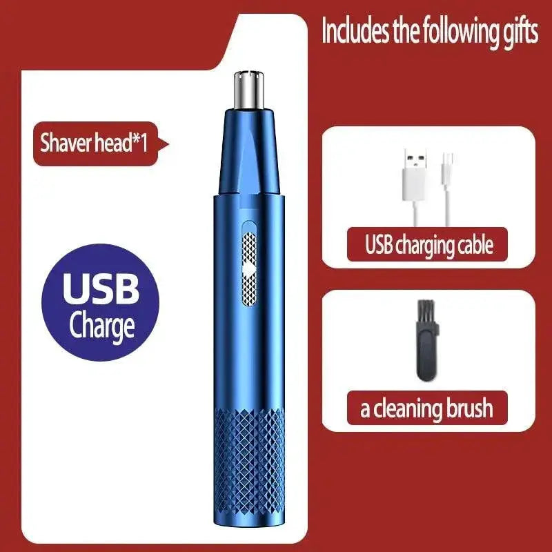 USB Rechargeable Nose Hair Trimmer Precision Grooming Tool
