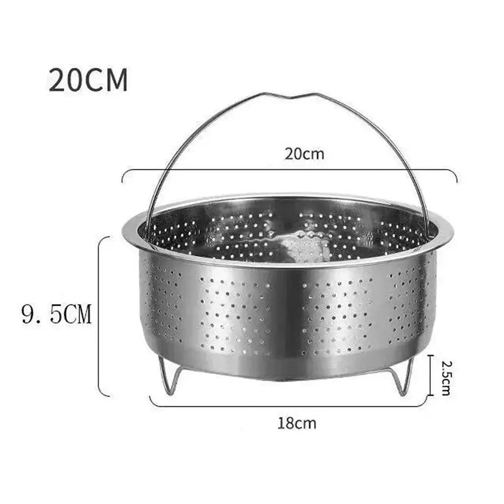 Stainless Steel Pot Steamer Basket With Silicone Handle