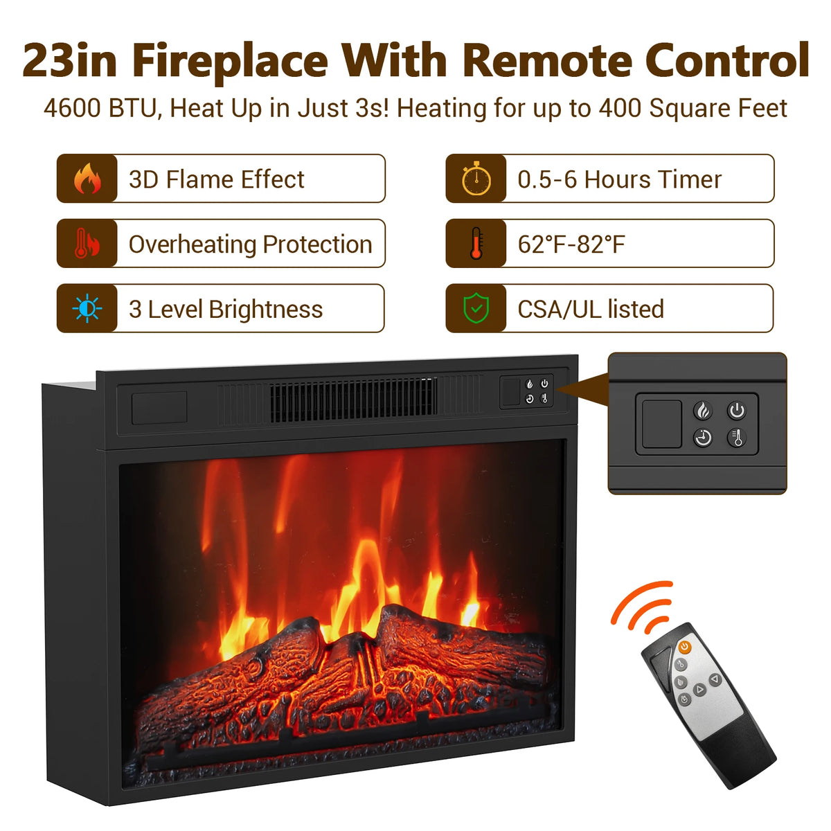 Wooden Electric Fireplace