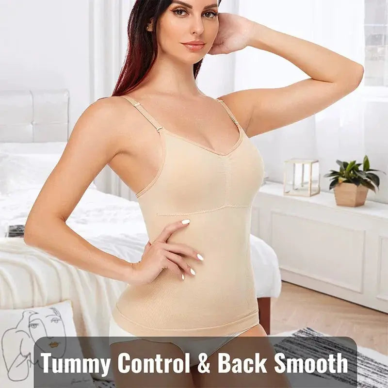 Seamless Plus Size Body Shaper Tank Top With Removable Pads