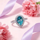 Sterling Silver Sterling Green Moissanite Ring