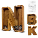Wooden Piggy Bank for Kids Teaches Money