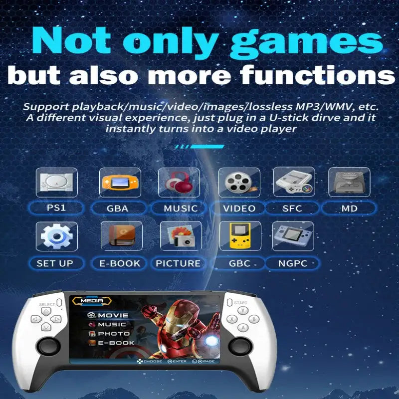 Pocket Game Console 5.0 Large Screen High Definition Retro Style Miniature Dual Joysticks Two-player Fighting Arcade-style