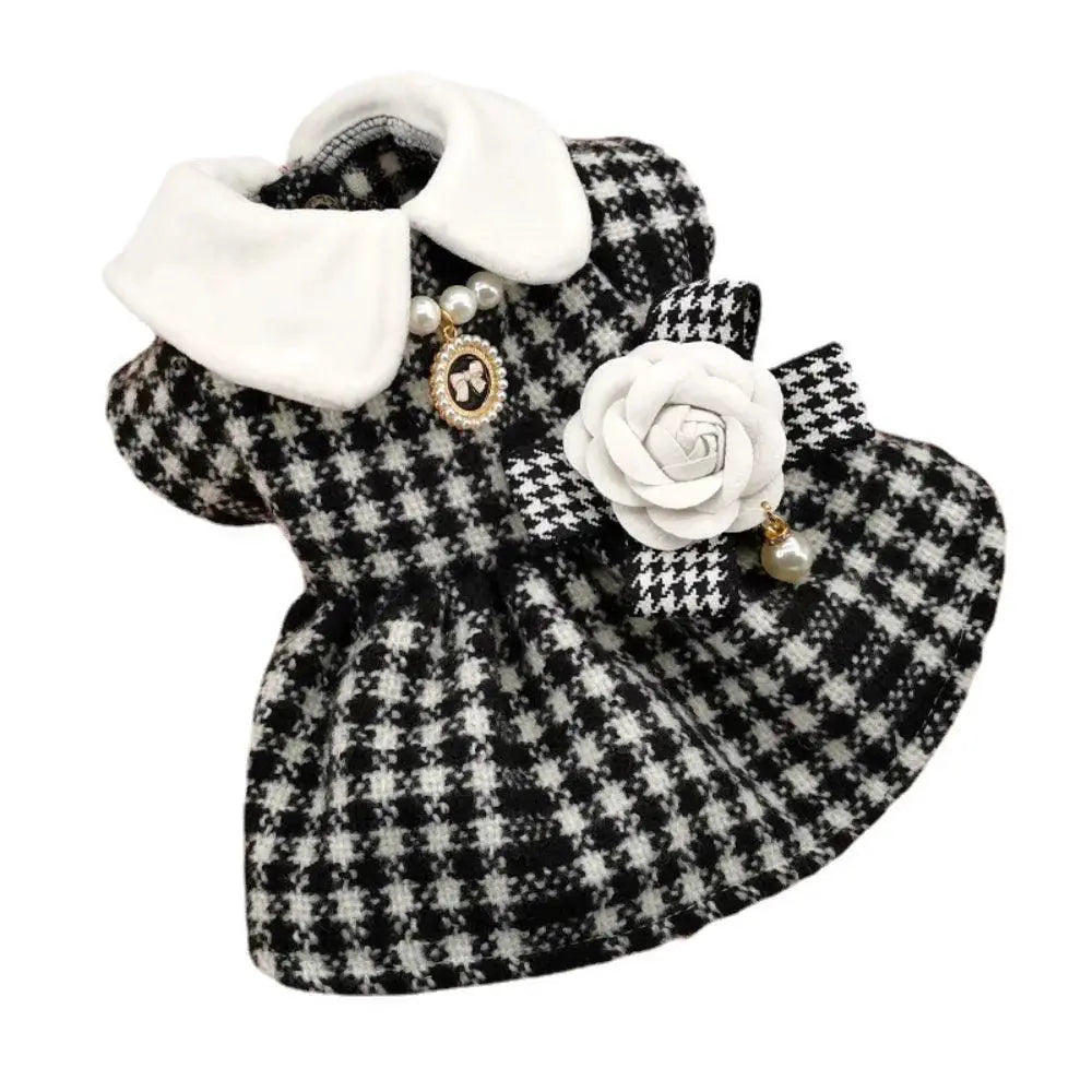 Sweet Plaid Princess Dress for Small Dogs Fashionable Cozy