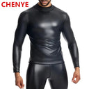 Leather Shirt For Men With Tummy Shaper