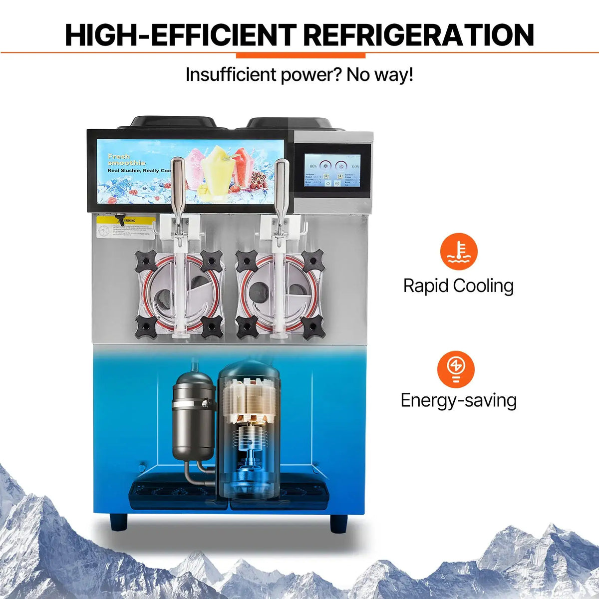 SucceBuy Commercial Slushy Machine Singal or Double Tanks Cool — product view 6